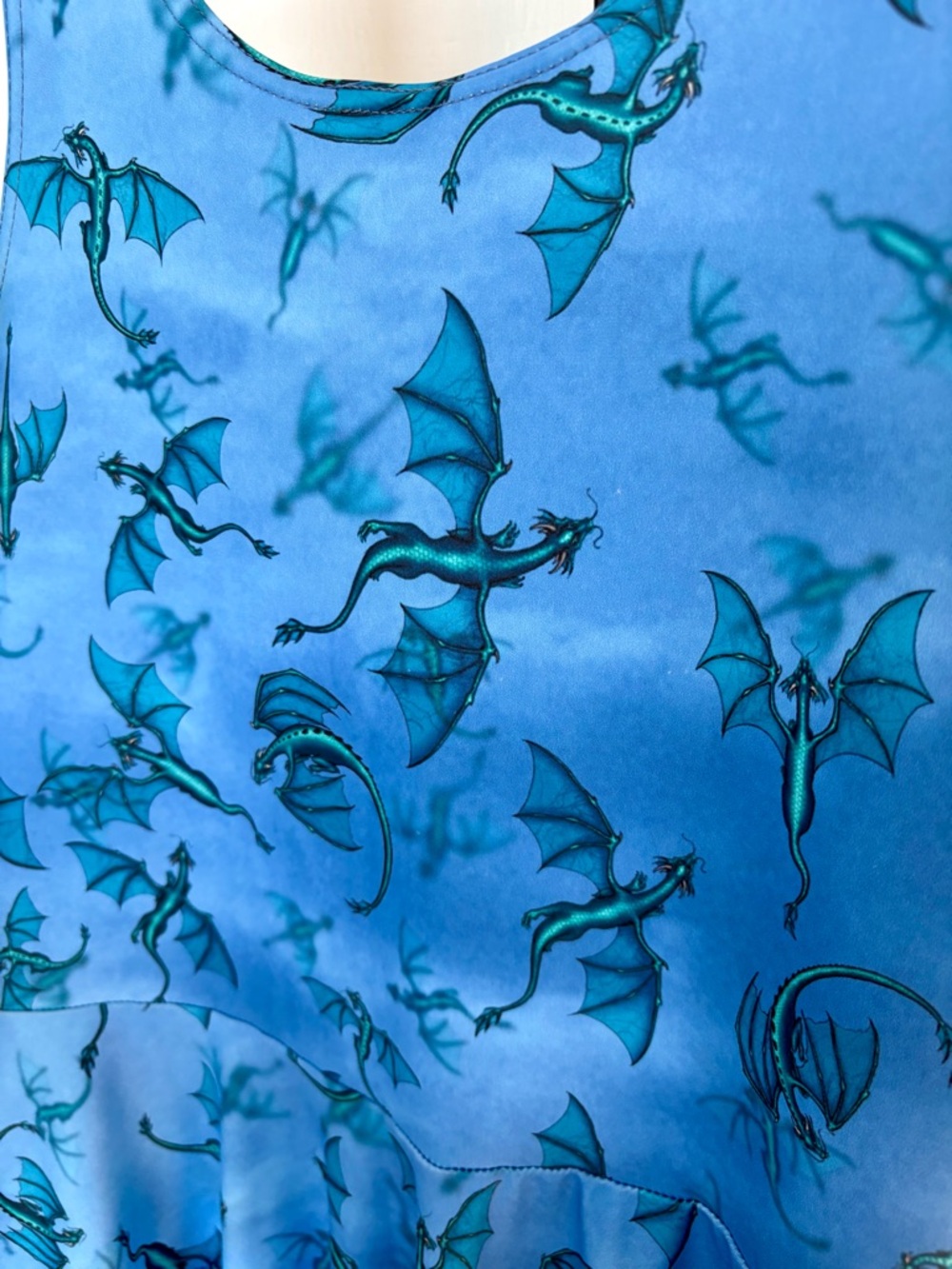 RARE | BlackMilk | Blue Ice Dragon Print Skater Dress | Pockets | Medium - Picture 4 of 11